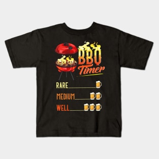 BBQ Timer Funny Barbecue Grill Gift BBQ Grill Beer Gifts Kids T-Shirt